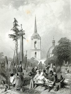 Cemetery of the Smolensko Church, engraved by E. Smith