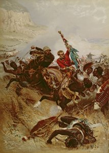Lieutenants Nelville and Coghill saving the Colours, 1881 by Alfred A.B. de Neauville