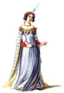 The Sorceress - Costume Designs - Lady of the Court (retouched) by Alfred Albert