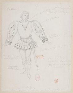The Sorceress - Costume Designs - (René), M. Gueymard, 3rd Costume, 3rd and 4th Acts by Alfred Albert