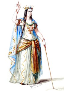 The Sorceress - Costume Designs - Mélusine, Countess of Lusignan, 1st Costume (retouched) by Alfred Albert
