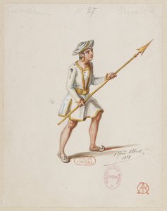 The Sorceress - Costume Designs - Chess Game, Pawns (Saracens) by Alfred Albert