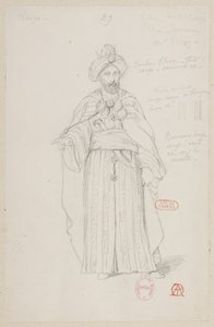The Sorceress - Costume Designs - Chess Game, Saracen King. M. Bion