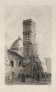 The Church of Saint-Roch by Alfred Alexandre Delauney