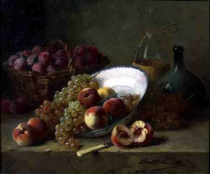 Kitchen Still Life by Alfred Brunel de Neuville