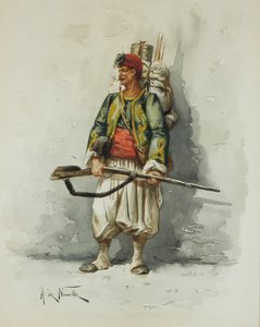 Military Figure by Alfred Brunel de Neuville