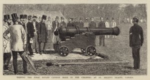 Testing the First Rifled Cannon Made in the Colonies at St. Helen