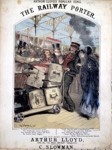 The Railway Porter, Cover of the Sheet Music for a Popular Victorian Song by C. Plowman