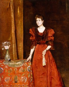 Elegant Lady Holding a Fan