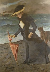 On The Sea Shore by Alfred Emile Stevens
