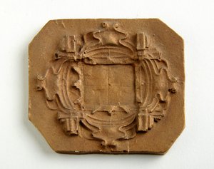 Maquette for an Octagonal Plaque (gilded plaster) by Alfred Gilbert