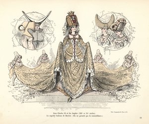 Costume of Isabeau of Bavaria, Queen of France, headdresses