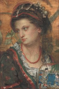 A softened lustre in her eye, all crimson like the rose, scarce tinged her cheek