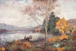 Lake District: Charcoal-Burners, Coniston Lake by Alfred Heaton Cooper