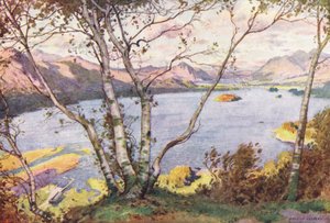 Lake District: Derwentwater and Bassenthwaite Lake, from High Lodore by Alfred Heaton Cooper