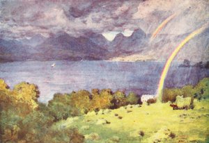 Lake District: Windermere and Langdale Pikes, from Lowwood by Alfred Heaton Cooper
