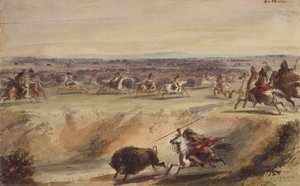 A Surround or Hunting the Buffalo, c.1839