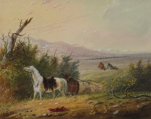 Approaching Buffalo by Alfred Jacob Miller