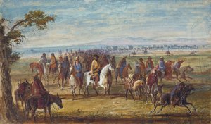 Caravan: Sir William Stewart Mounted on White Horse, c.1837