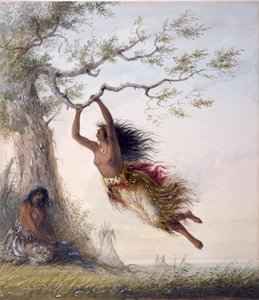 Indian Girls Swinging by Alfred Jacob Miller