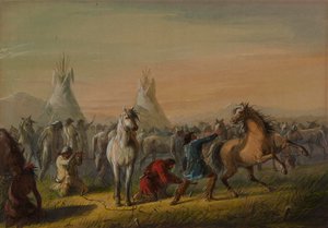 Picketing Horses by Alfred Jacob Miller