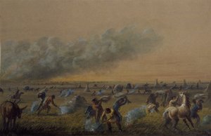 Prairie on Fire by Alfred Jacob Miller