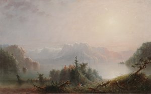 The Lake Her Lone Bosom Expands to the Sky by Alfred Jacob Miller