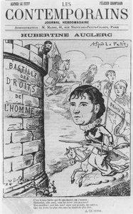 Caricature of Hubertine Auclerc, from Les Contemporains magazine