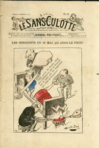 Illustration by Alfred Le Petity for the Cover of Le Sans-Panlotte, circa 1879 - The Innocents of May 16 - Censorship, May 16 by Alfred Le Petit