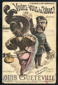 Illustration in Chanson illustree, circa 1900 - Vouvous du tabac. Louis Gueteville - Smoking, Tobacco