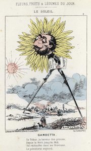 Le Soleil (sunflower): caricature on Gambetta (1838-1882) - ill. from 12/01/1871 in 