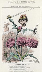 The Rosier des Battailles: cartoon about General Faidherbes - ill. from 20/01/1871 in 