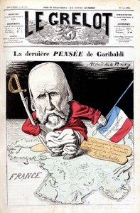 The last thought of Garibaldi. Caricature in Le bell