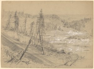 Railroad on the Dalles of the St. Louis by Alfred R. Waud