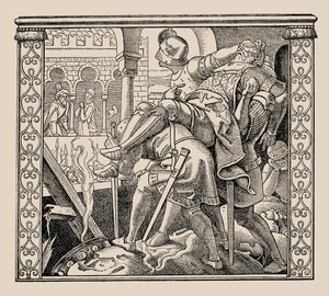 Die Nibelungen. How Rudigers corps is presented to Krimhild, 1840-1841