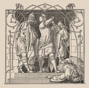 Die Nibelungen. How They Threw Down the Dead Out Of The Hall by Alfred Rethel