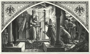 Otto III at the grave of Charlemagne by Alfred Rethel