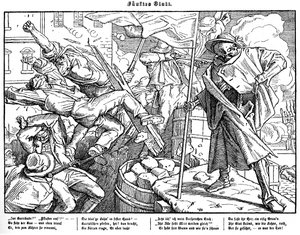 Totentanz 1848: Death leads revolutionary citizens by Alfred Rethel