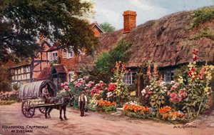 Hollyhocks, Cropthorne, Evesham by Alfred Robert Quinton