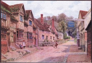Houses formerly occupied by weavers, Kersey, Suffolk, from The Cottages and the Village Life of Rural England