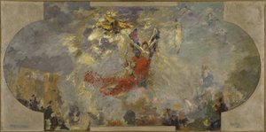 Sketch for the Petit Palais, south gallery: Apotheosis (central ceiling) by Alfred Roll