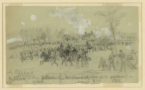 Barlow and Gibbons Charge Between the Mechanicsville Road and Swamp by Alfred Rudolph Waud