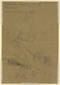 Confederates dragging guns up Kenesaw by Alfred Rudolph Waud