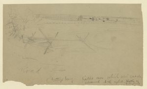 Gettysburg - fields over which rebel cavalry advanced to the right, north of Gettysburg by Alfred Rudolph Waud