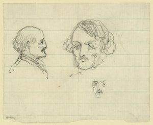 Three bust portraits, including Benjamin Butler by Alfred Rudolph Waud