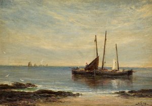 Fishing Boats at the Mouth of the Tay by Alfred Sanderson Edward