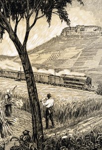 German Railways - Train in Countryside in Freyburg by Alfred Seckelmann