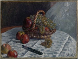 Apples and Grapes in a Basket by Alfred Sisley