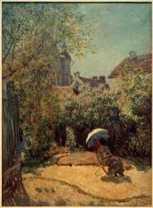 Woman with Umbrella - Summer Scene