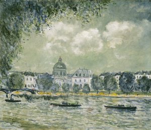 Landscape along the Seine with the Institut de France and the Pont des Arts, c.1875 by Alfred Sisley